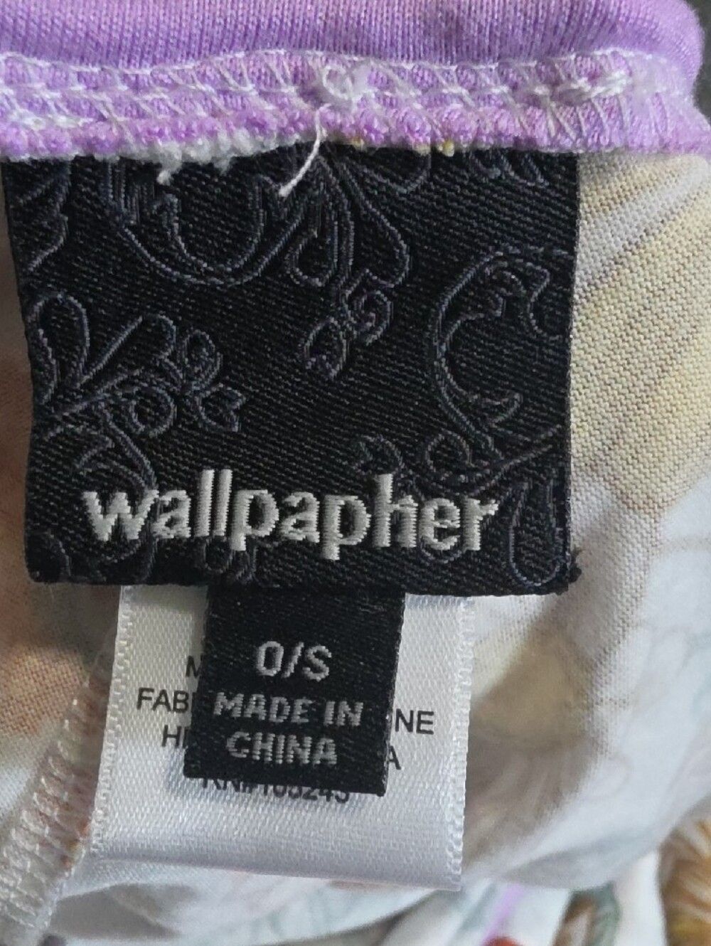 Wallpapher Floral Kimono Cardigan in White with Lavender Trim - Picture 6 of 6